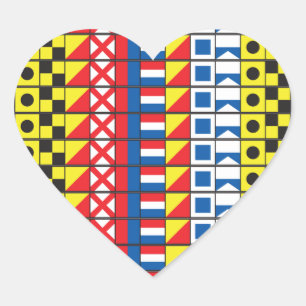 Siehe Worthy_Signal Flags_I Liebe zu sail_heart-fo Herz-Aufkleber