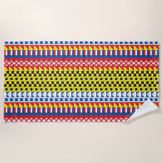 Siehe Worthy_Signal Flags pattern_I Liebe zum Sege Strandtuch (Vorderseite)