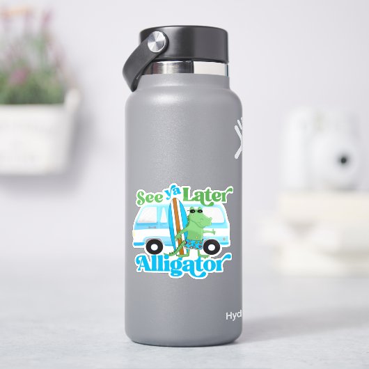 Siehe Ya Spater Alligator Retro Van Crocodile Surf Aufkleber (HydroFlask)