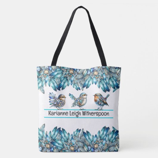 Siehe Zurück - Wertvoller Bling BirdTote Tasche (Rückseite)