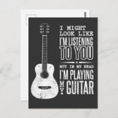 Sieht aus, als höre ich dir Musik-Gitarre zu Postkarte (Vorne/Hinten)