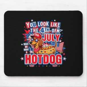 Sieht aus, als ob der 4. Juli Lust auf Hotdog mach Mousepad