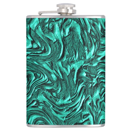 Sieht aus wie ein Jadegrün mit einer Wandstruktur Flachmann (Vorderseite)