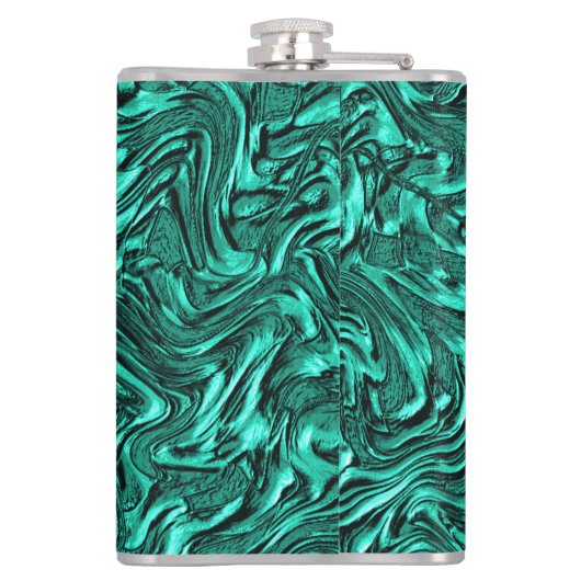 Sieht aus wie ein Jadegrün mit einer Wandstruktur Flachmann (Rückseite)