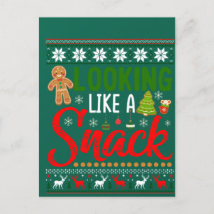 Sieht aus wie ein Snack Lustiger Weihnachtscookie Postkarte