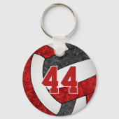 sieht aus wie ein Volleyball mit roten schwarzen T Schlüsselanhänger (Vorderseite)