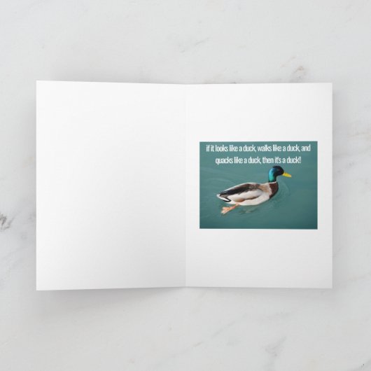 sieht aus wie eine Ente, läuft wie eine Ente und.. Karte (Innenseite)