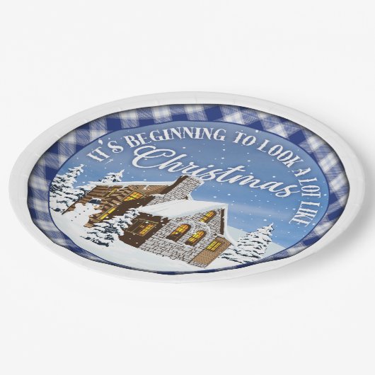 Sieht aus wie Weihnachts-Teller Pappteller (Schrägansicht)