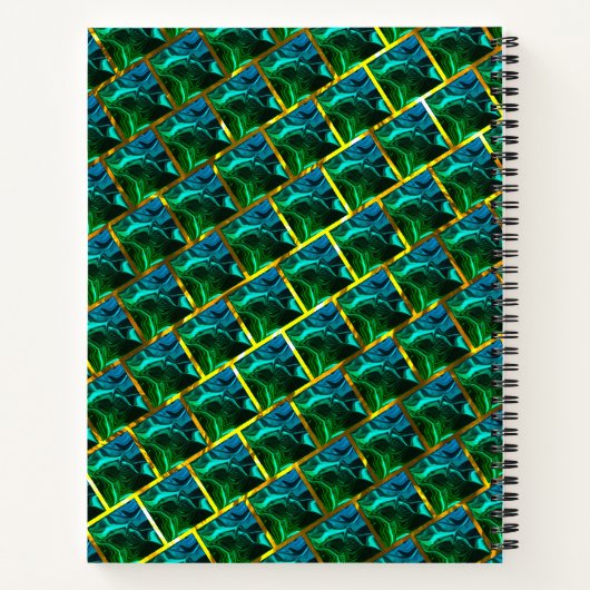Sieht Grün unter goldenem Gitter smaragdgrün aus? Notizblock (Rückseite)