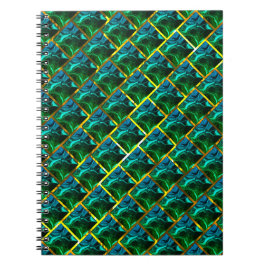 Sieht Grün unter goldenem Gitter smaragdgrün aus? Notizblock