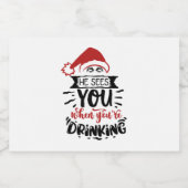 sieht man, wie man lustige Weihnachten trinkt Alkoholflaschenetikett (Einzelnes Label)