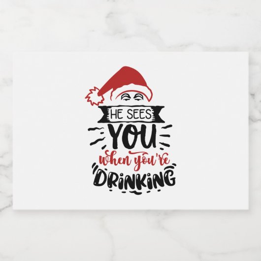 sieht man, wie man lustige Weihnachten trinkt Alkoholflaschenetikett (Einzelnes Label)