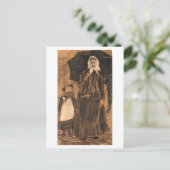 Sien under Umbrella with Girl, Van Gogh Fine Art Postkarte (Stehend Vorderseite)