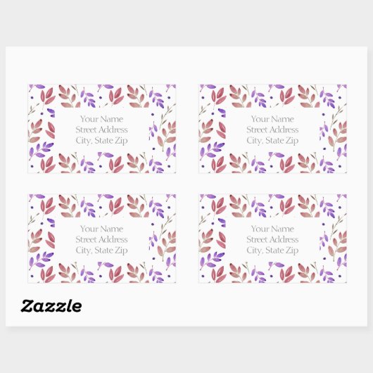 Siena gemischt, Lila Blätter Rechteckiger Aufkleber (Blatt)