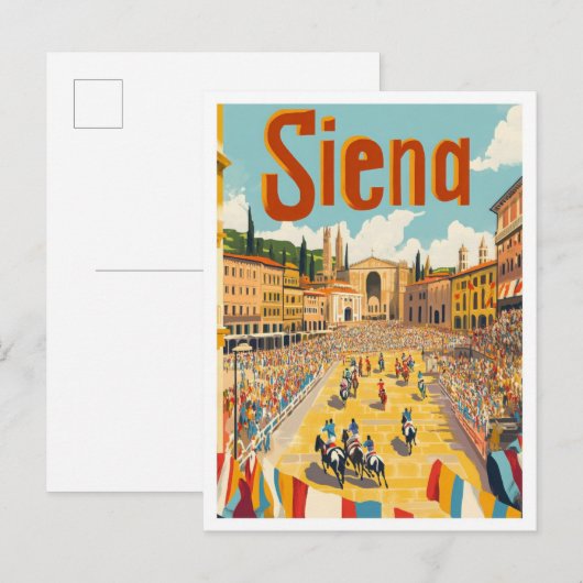 Siena Italien Kunst, Dichtung und Musik Postkarte (Vorne/Hinten)