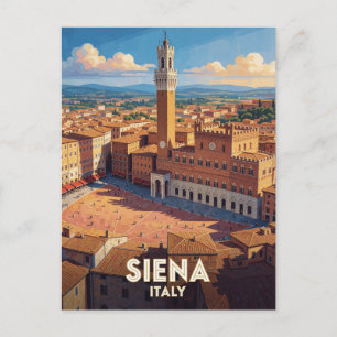 Siena Italien Piazza Reise Szene 🏛️ Postkarte
