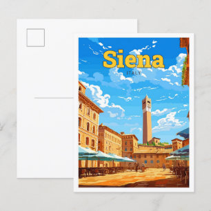 Siena Italien Reise Kunst Vintage-Illustration Postkarte