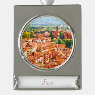 Siena, Italien Reisen Kunst, Dichtung und Musik Banner-Ornament Silber