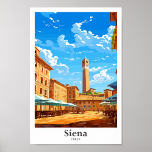 Siena Italien Reisen Kunst Vintage Illustration Poster