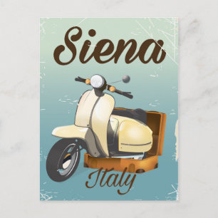 Siena Italien Rollerferienplakat Postkarte