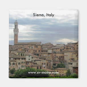 Siena, Italien, Turm von Rathaus an links Magnet