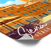 Siena Italien Vintage Reise Illustration Poster (Ecke)