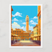 Siena Italien Vintage Reise Illustration Postkarte (Vorderseite)