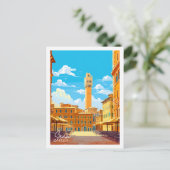 Siena Italien Vintage Reise Illustration Postkarte (Stehend Vorderseite)