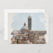 Siena Italien Wasserfarben Kunst, Kultur Postkarte (Vorne/Hinten)