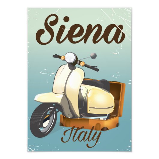 Siena Italy Scooter Urlaubspopster Fotodruck (Vorne)