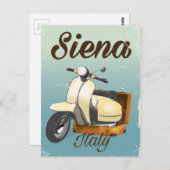 Siena Italy Scooter Urlaubspopster Postkarte (Vorne/Hinten)