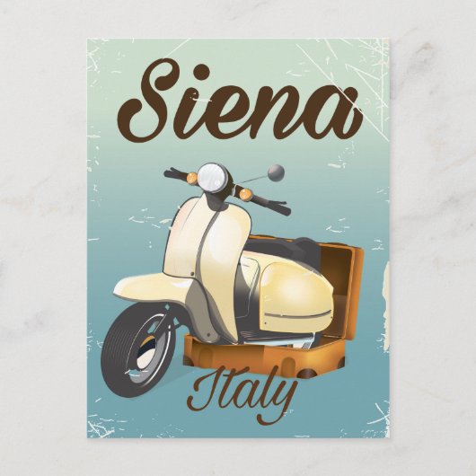 Siena Italy Scooter Urlaubspopster Postkarte (Vorderseite)