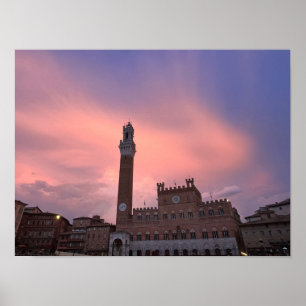 Siena Italy Sunset Poster