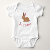 Siena Name Custom Bunny Kinderzimmer Girls Name Re Baby Strampler (Vorderseite)