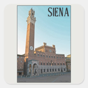 Siena - Palazzo Pubblico Morgen Quadratischer Aufkleber