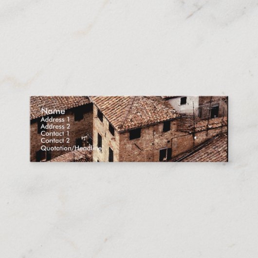 Siena Rooftops | Wasserfarbe Mini Visitenkarte (Vorderseite)