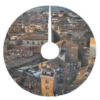 Siena Sunset: Red Roof Panorama Polyester Weihnachtsbaumdecke