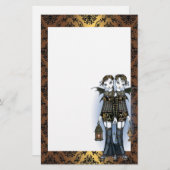 "Siena-u. Celeste" Drache-Doppelfee-Briefpapier Briefpapier (Vorne/Hinten)