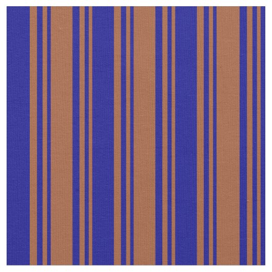 Siena und dunkelblaue Streifen Stoff (Nahaufnahme)