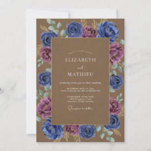 Sienna Amethyst Gemalte Hochzeit Einladung