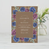 Sienna Amethyst Gemalte Hochzeit Einladung (Stehend Vorderseite)