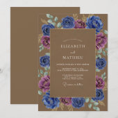 Sienna Amethyst Gemalte Hochzeit Einladung (Vorne/Hinten)