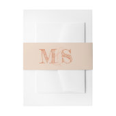 Sienna Beige Monogram Bride Groom Initials Wedding Einladungsbanderole (Vorderseite Beispiel)