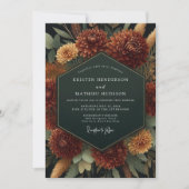 Sienna Bloom Herbstromanze Hochzeit Einladung (Vorderseite)