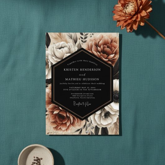 Sienna Bloom Moody Hochzeit Einladung