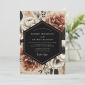 Sienna Bloom Moody Hochzeit Einladung (Stehend Vorderseite)