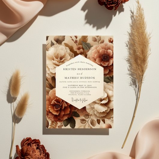 Sienna Bloom Wedding Einladung