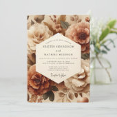 Sienna Bloom Wedding Einladung (Stehend Vorderseite)
