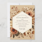 Sienna-Blüten-Rustikale-Hochzeit Einladung (Vorderseite)