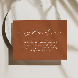 SIENNA Bohemisch nur ein Hinweis 3,5" x 5" Begleitkarte